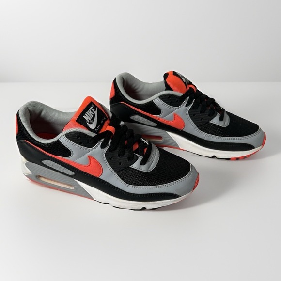 Nike Air Max 90 Infrared Black Red Gray Men's 8.5 Sneakers CZ4222-001